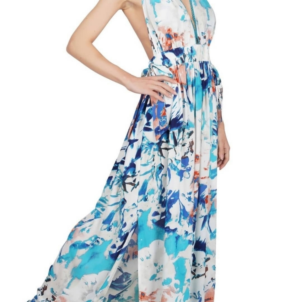 Mediterranean blue dress